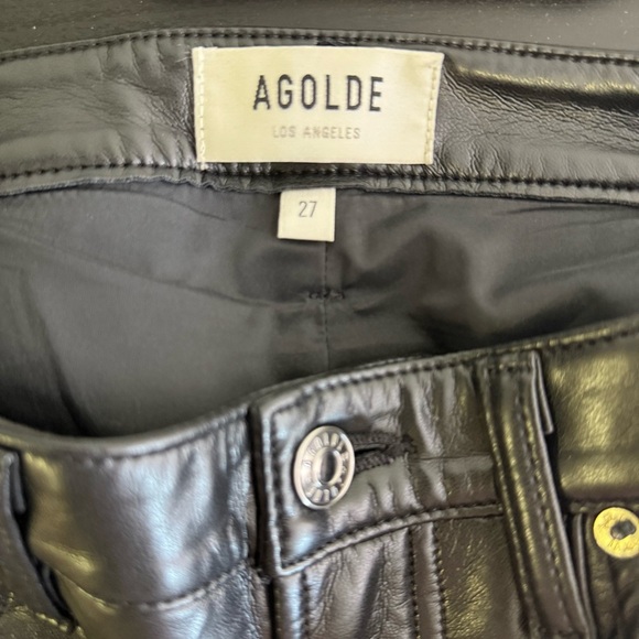 AGOLDE Lyle Low Rise Slim Pants in Detox – Recycled Leather – Size 27 - Picture 5 of 8